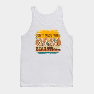 Don't mess with mama bear Vintage floral pattern Tank Top